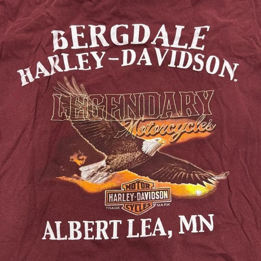 Harley Davidson men’s t-shirt size xl BERGDALE HARLEY-DAVIDSON," "LEGENDARY Mo - Picture 2 of 7